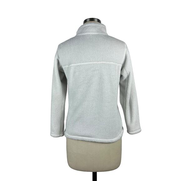 PATAGONIA White ReTool Snap Pullover Fleece Jacket Girls Size XL 14 Cream - Picture 3 of 7